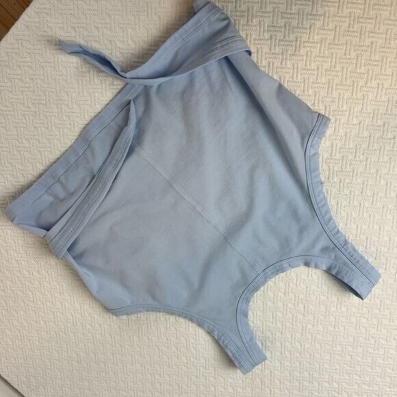 Lululemon Athletica Women's Large Blue Wrap Sleeveless Cropped Lounge Top Tank - Picture 11 of 12